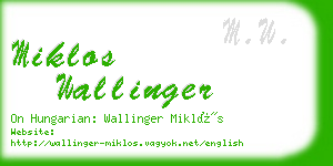 miklos wallinger business card